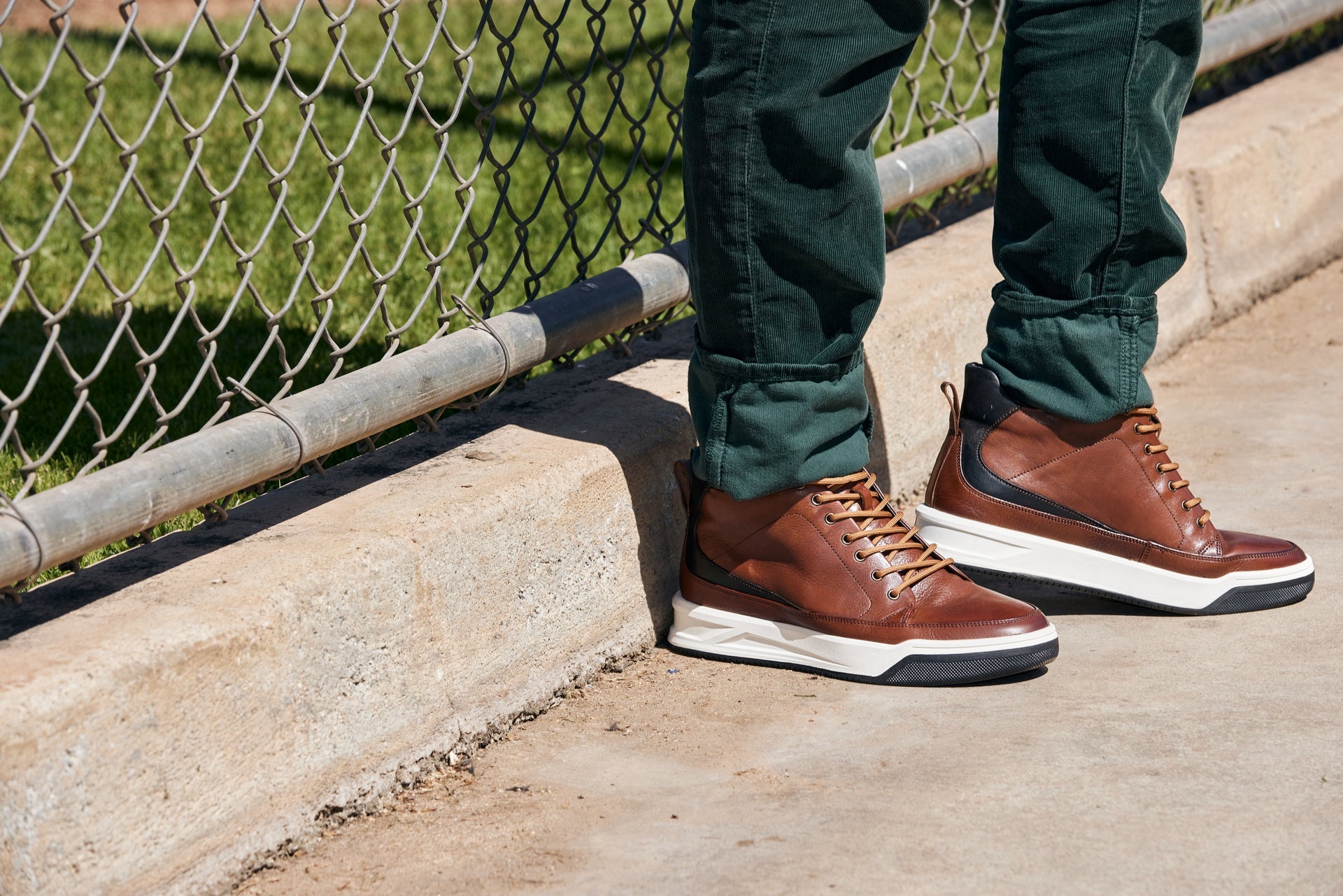 CALTO - Y7153 - 2.6 Inches Taller (Brown) - Leather Ankle Top Sneak-Boot - WonderingCloth