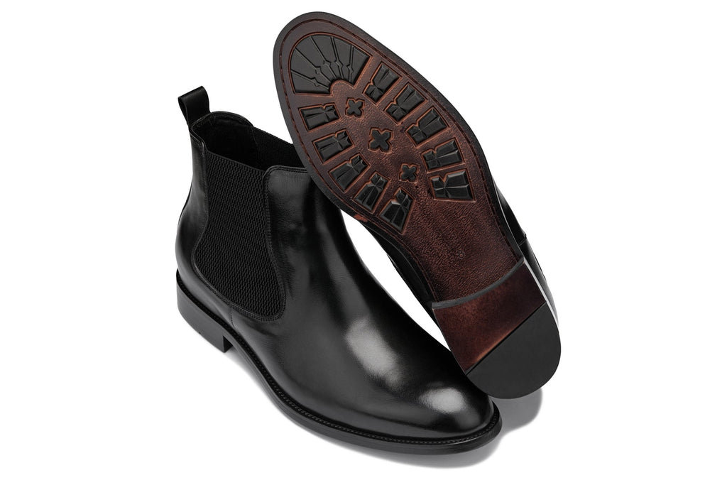 CALTO - Y72230 - 2.8 Inches Taller (Black) - Chelsea Boots - WonderingCloth