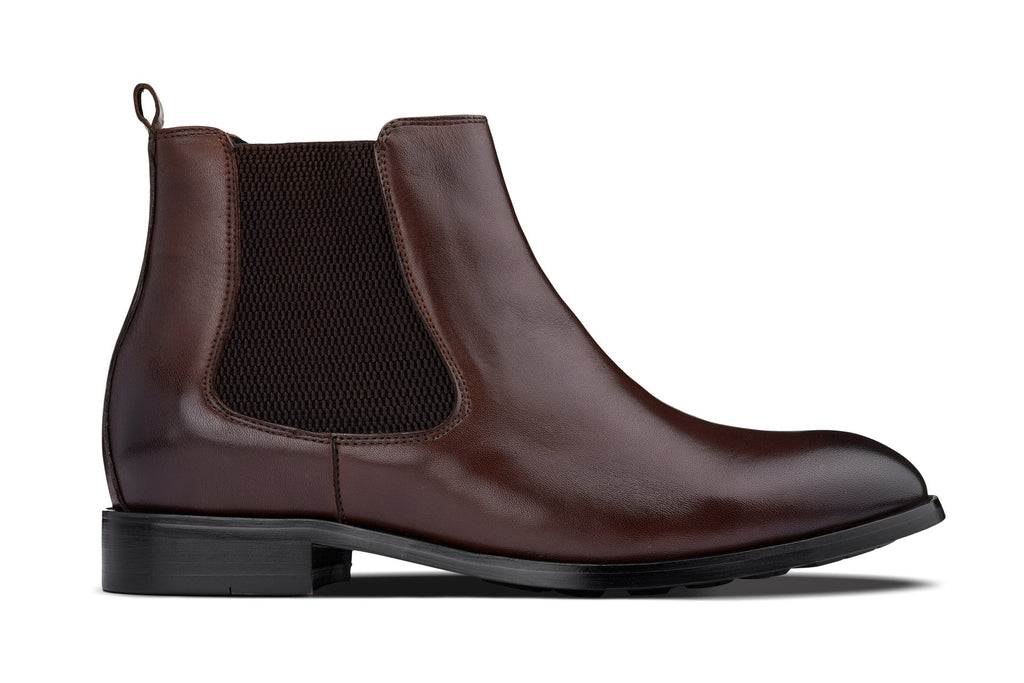 CALTO - Y72231 - 2.8 Inches Taller (Coffee Brown) - Chelsea Boots - WonderingCloth