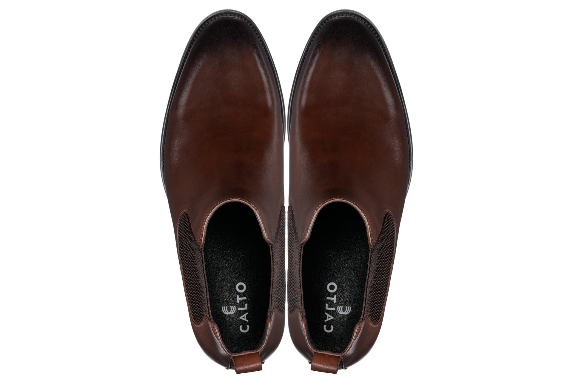 CALTO - Y72231 - 2.8 Inches Taller (Coffee Brown) - Chelsea Boots - WonderingCloth