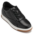 CALTO - Y7885 - 2.6 Inches Taller (Black/White & Gum Sole) - Elevated Leather Sneakers - WonderingCloth