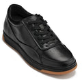 CALTO - Y7888 - 2.6 Inches Taller (Noir/Black & Gum Sole) - Elevated Leather Sneakers - WonderingCloth