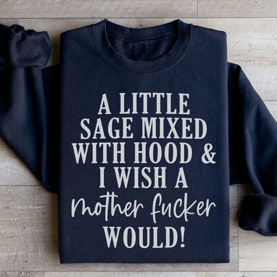 A Little Sage Mixed With Hood Sweatshirt - WonderingCloth