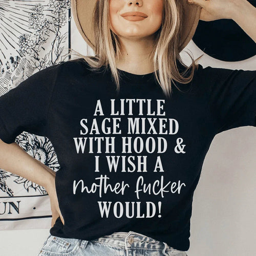 A Little Sage Mixed With Hood Tee - WonderingCloth