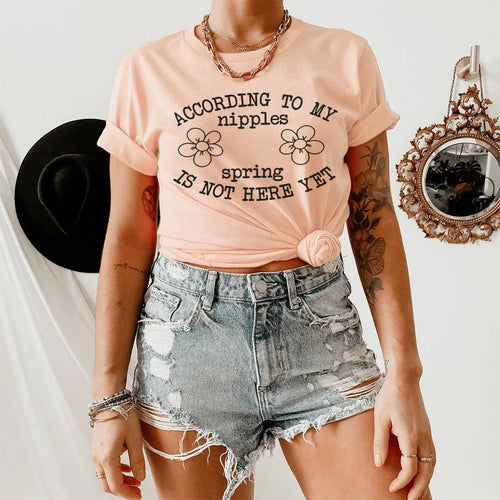 According To My Nipples Spring Is Not Here Yet Tee - WonderingCloth