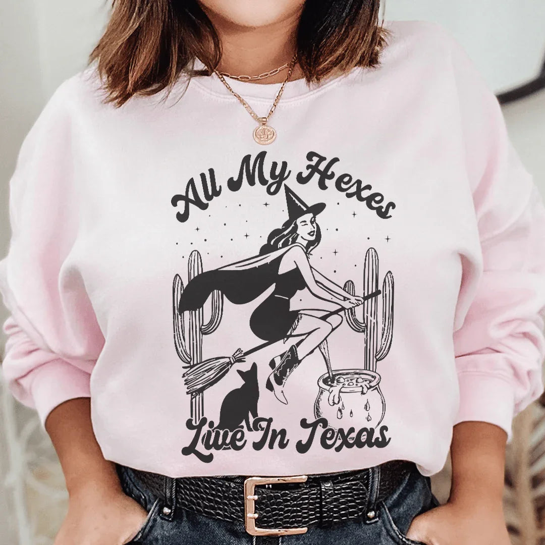 All My Hexas Live In Texas Sweatshirt - WonderingCloth