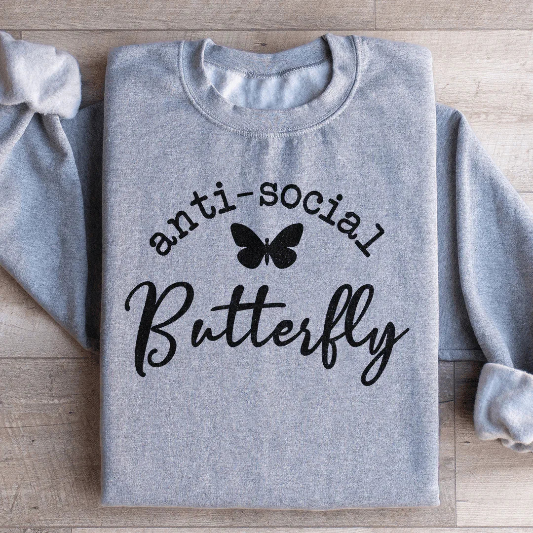 Anti Social Butterfly Sweatshirt - WonderingCloth