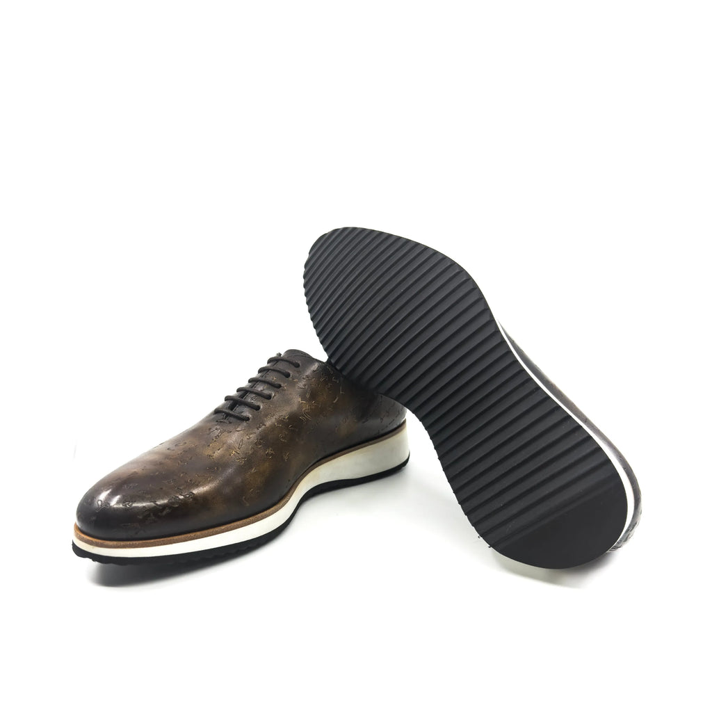 Arabic Matrix II Patina Wholecut Shoes - WonderingCloth