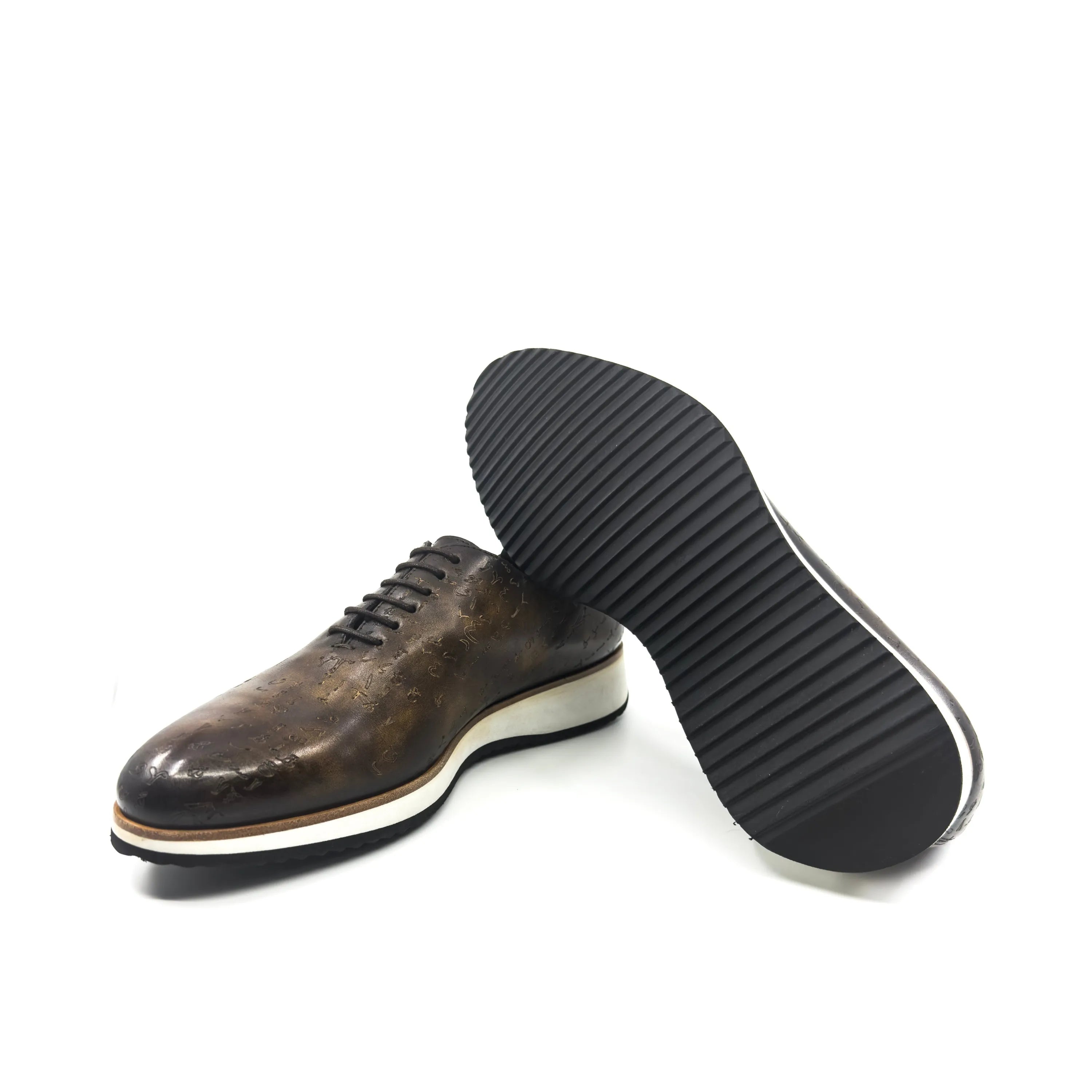 Arabic Matrix II Patina Wholecut Shoes - WonderingCloth