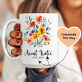 Auntie Floral Custom Mug - WonderingCloth