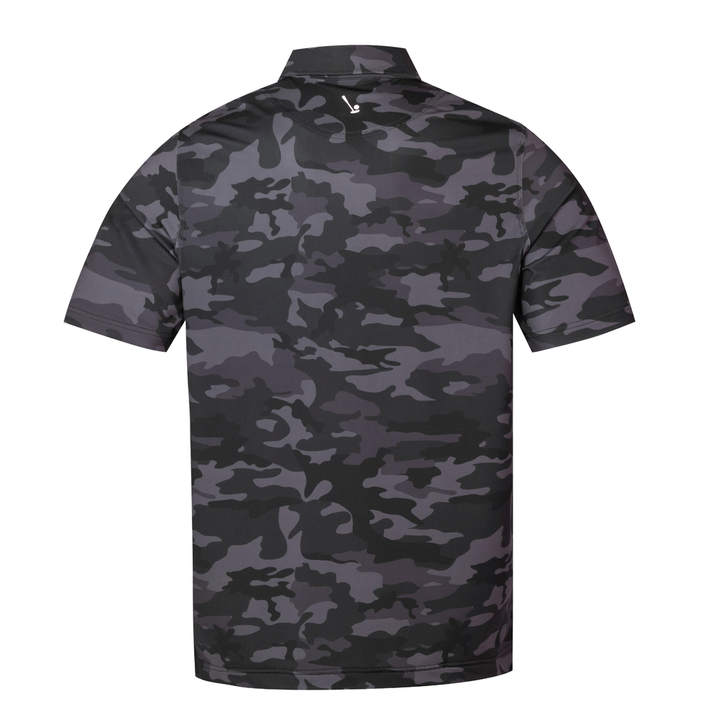 Black Camo Men's Polo - WonderingCloth