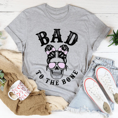 Bad To The Bone Cute Skull Tee - WonderingCloth