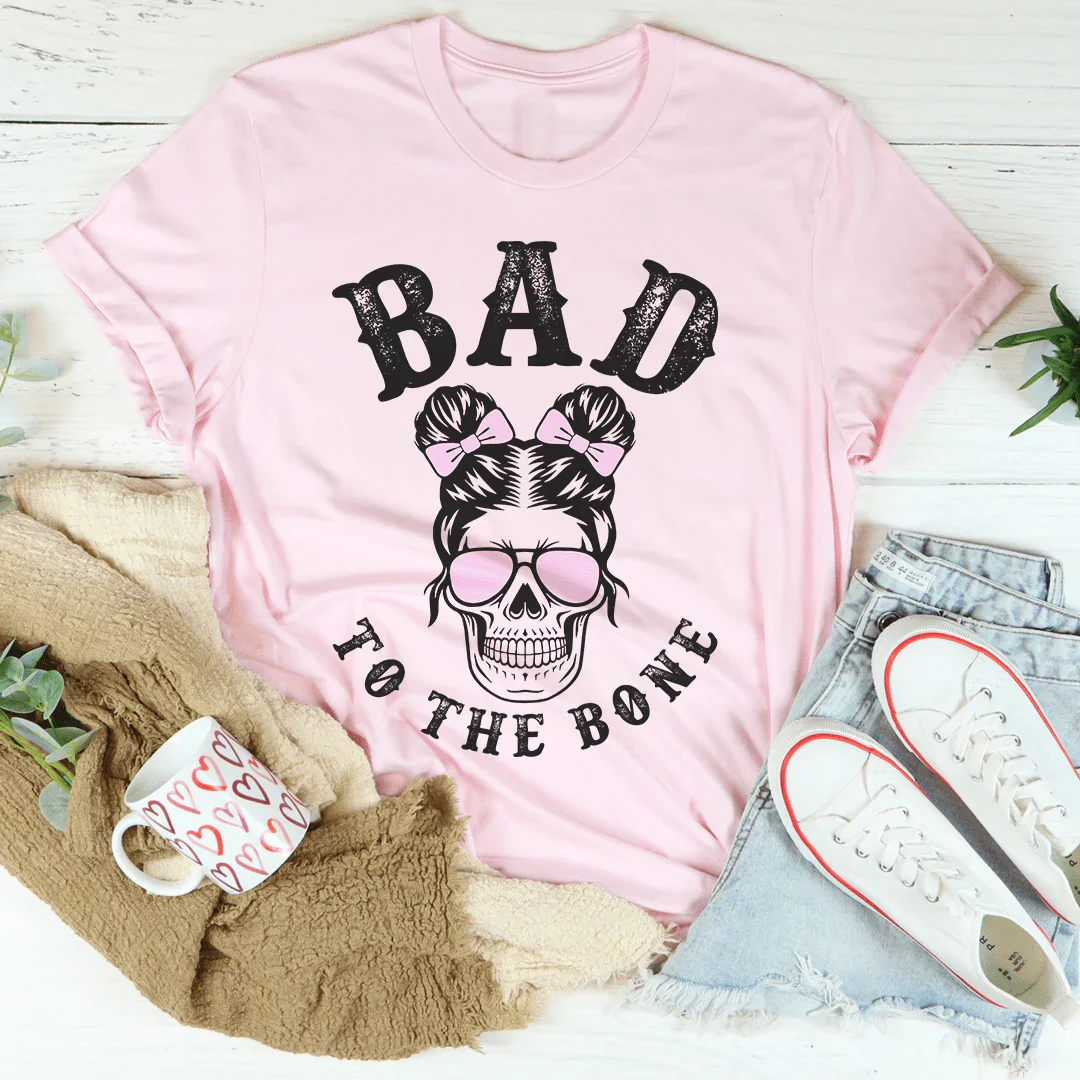 Bad To The Bone Cute Skull Tee - WonderingCloth