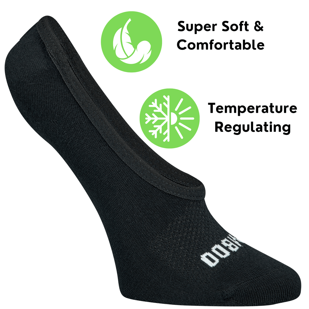 Bamboo Sports Super Low Cut No Show Bamboo Rayon Socks- Breathable, Moisture Wicking, Odor Eliminating, 4 Pair - WonderingCloth