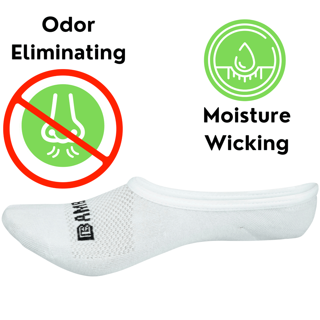 Bamboo Sports Super Low Cut No Show Bamboo Rayon Socks- Breathable, Moisture Wicking, Odor Eliminating, 4 Pair - WonderingCloth