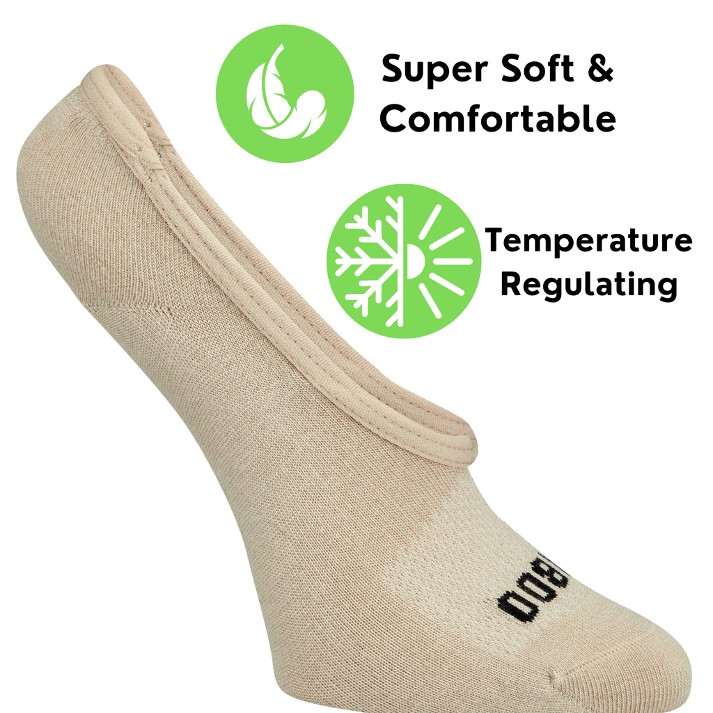 Bamboo Sports Super Low Cut No Show Bamboo Rayon Socks- Breathable, Moisture Wicking, Odor Eliminating, 4 Pair - WonderingCloth