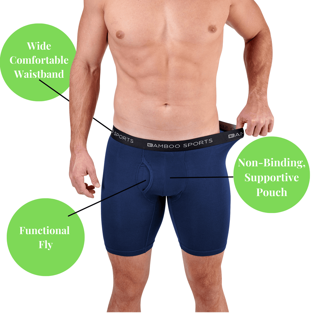 Men's 6" Inseam Bamboo Rayon Boxer Briefs - 4 Pack - WonderingCloth