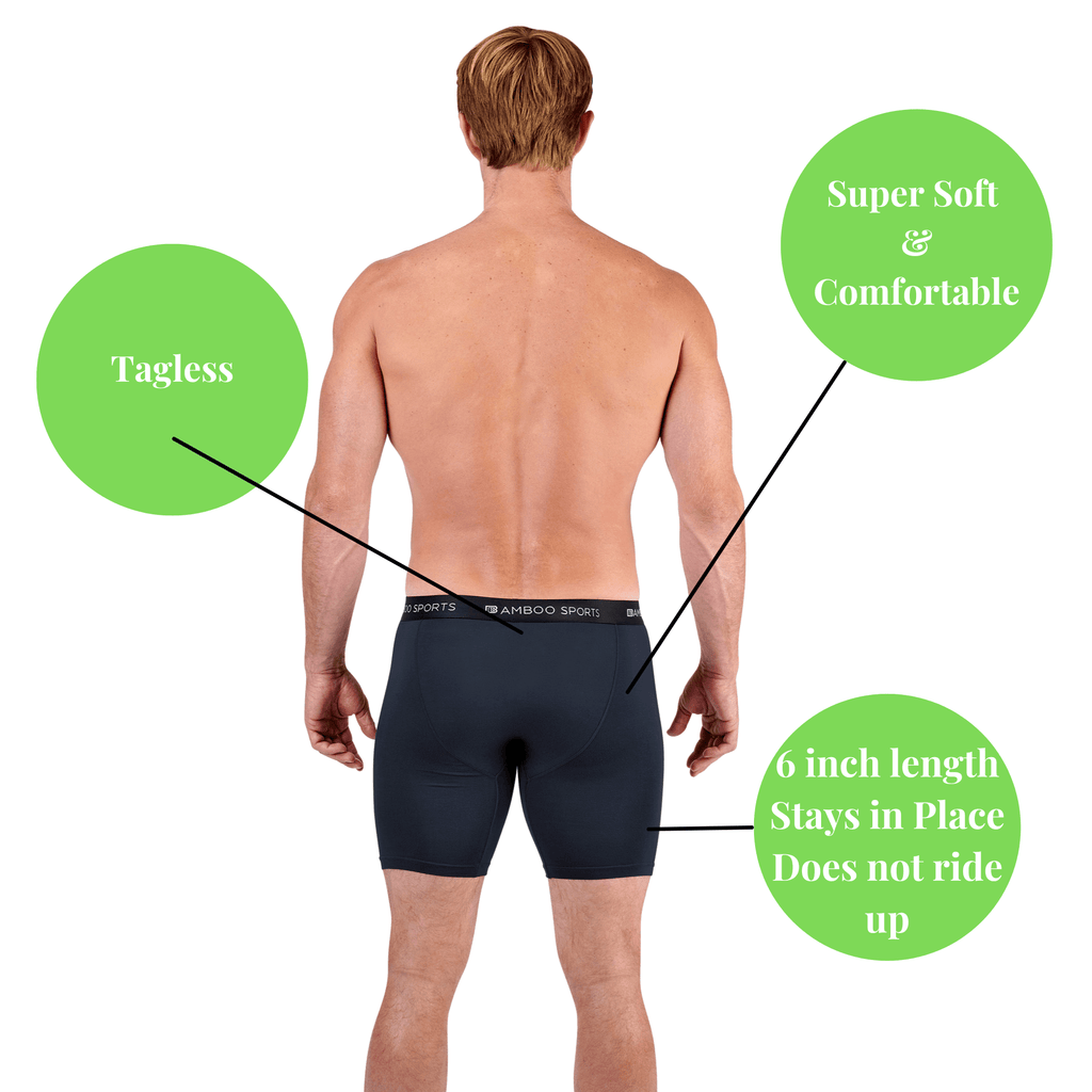 Men's 6" Inseam Bamboo Rayon Boxer Briefs - 4 Pack - WonderingCloth