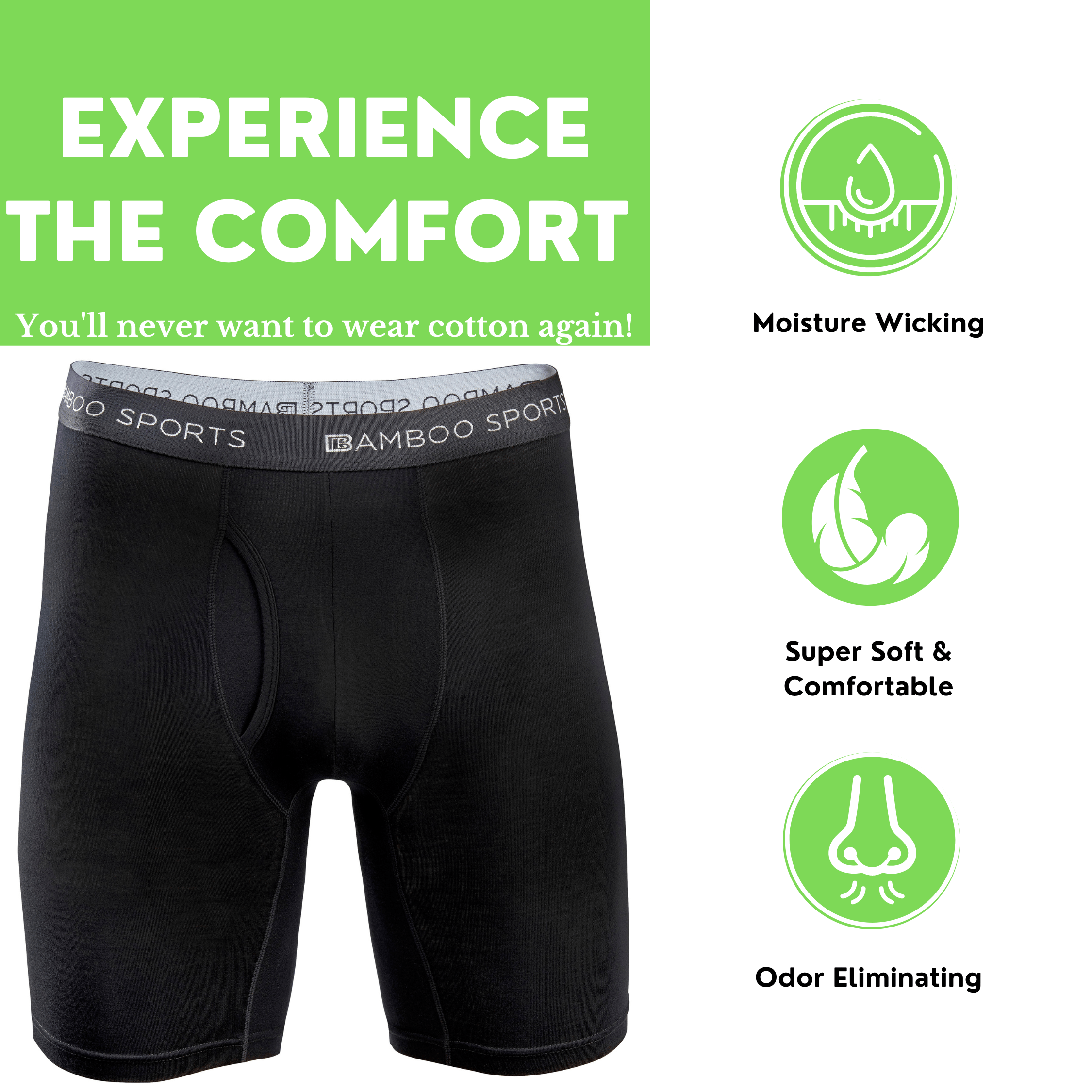 Men's 6" Inseam Bamboo Rayon Boxer Briefs - 4 Pack - WonderingCloth