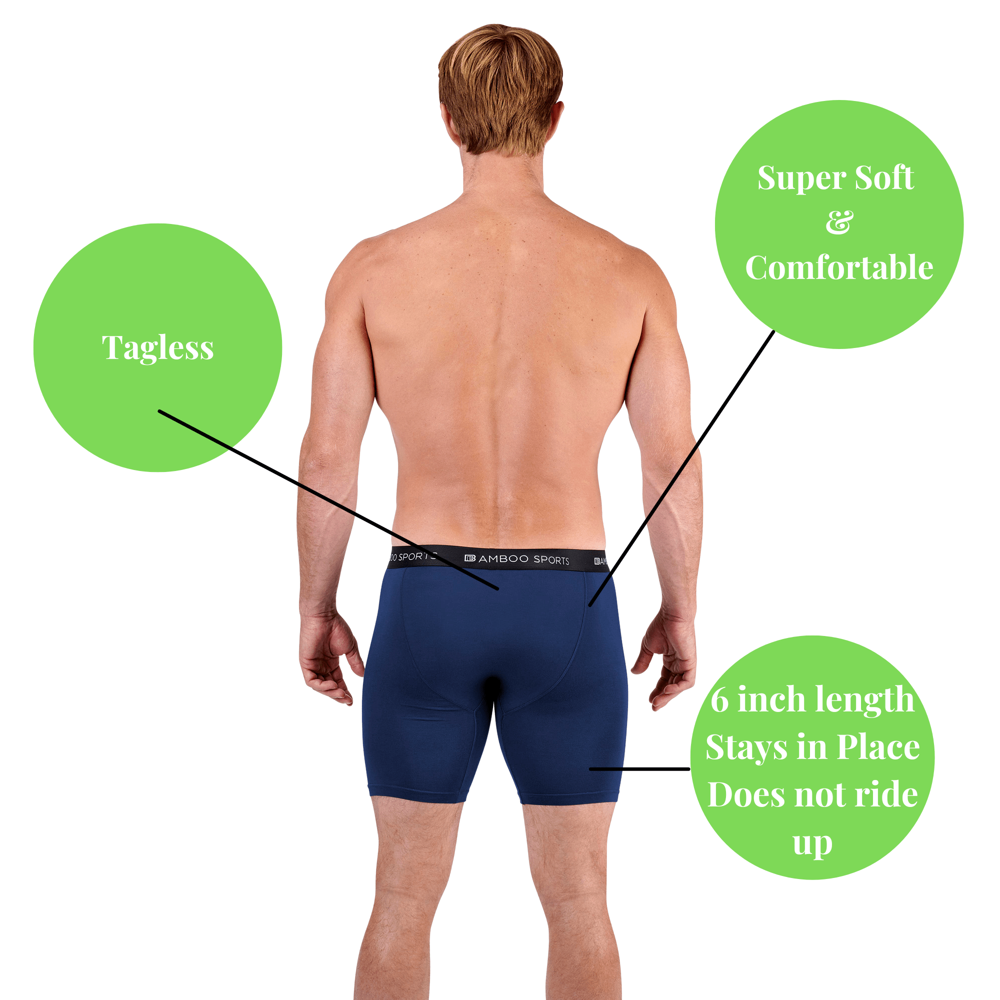 Men's 6" Inseam Bamboo Rayon Boxer Briefs - 4 Pack - WonderingCloth