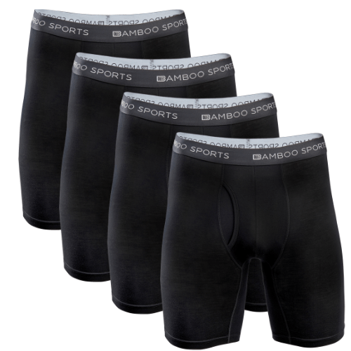 Men's 6" Inseam Bamboo Rayon Boxer Briefs - 4 Pack - WonderingCloth
