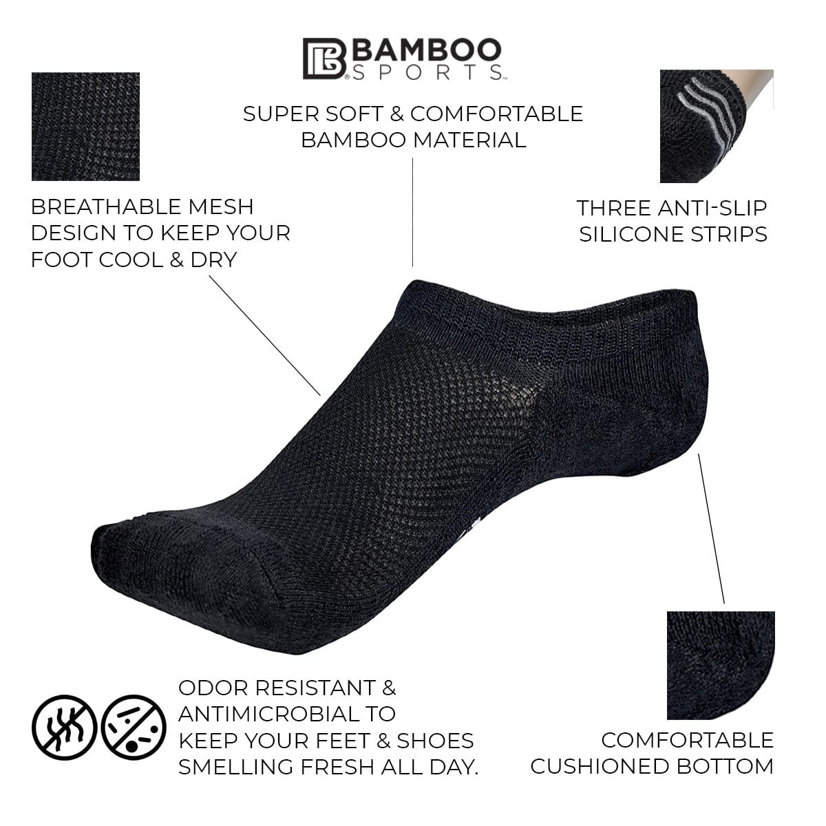 Bamboo Rayon Invisible No Show Socks - WonderingCloth