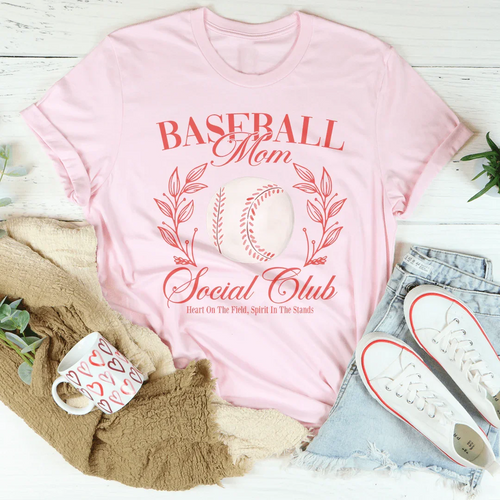 Baseball Mom Social Club Tee - WonderingCloth