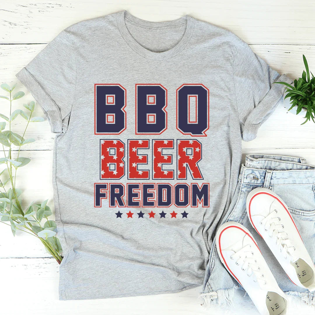 BBQ Beer Freedom Tee - WonderingCloth