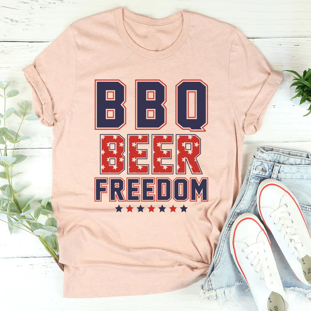 BBQ Beer Freedom Tee - WonderingCloth