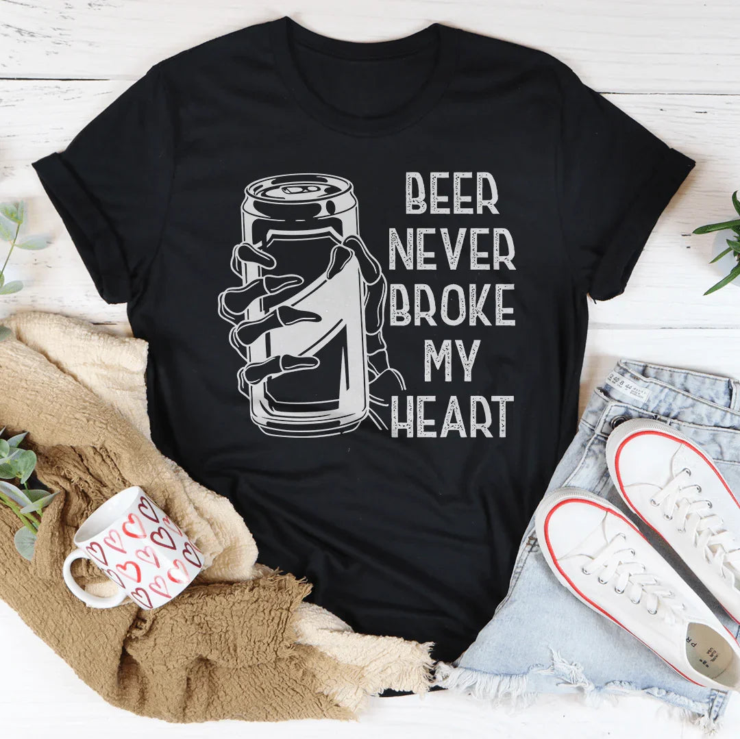 Beer Never Broke My Heart Skull Tee - WonderingCloth