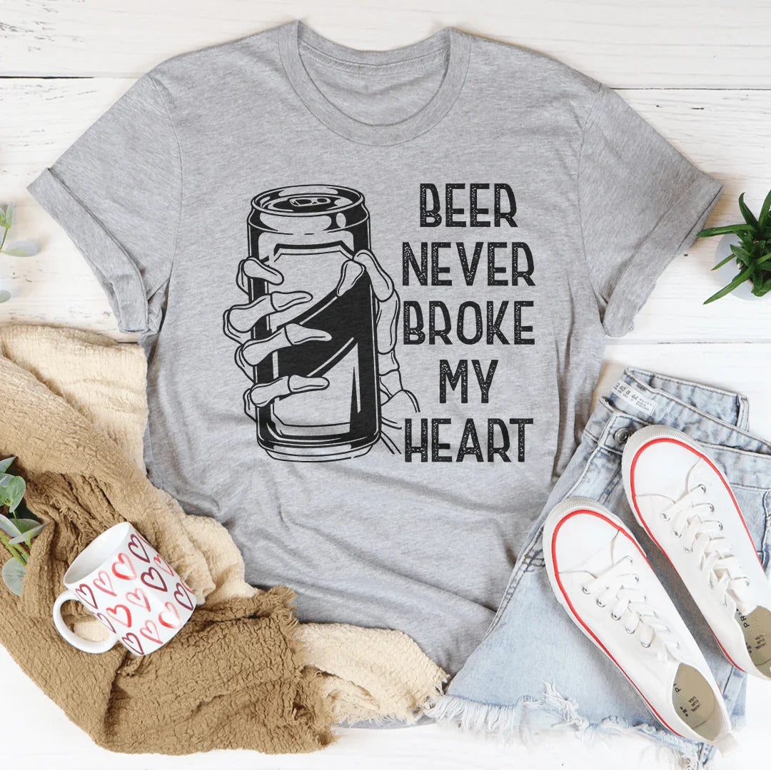 Beer Never Broke My Heart Skull Tee - WonderingCloth