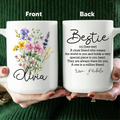 Bestie Definition Floral Custom Friendship Mug - WonderingCloth