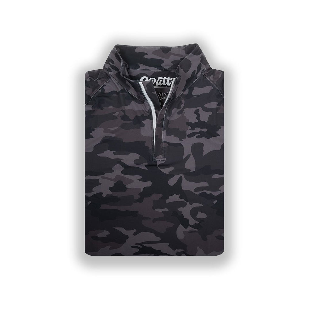 Black Camo Men's Q-Zip - WonderingCloth