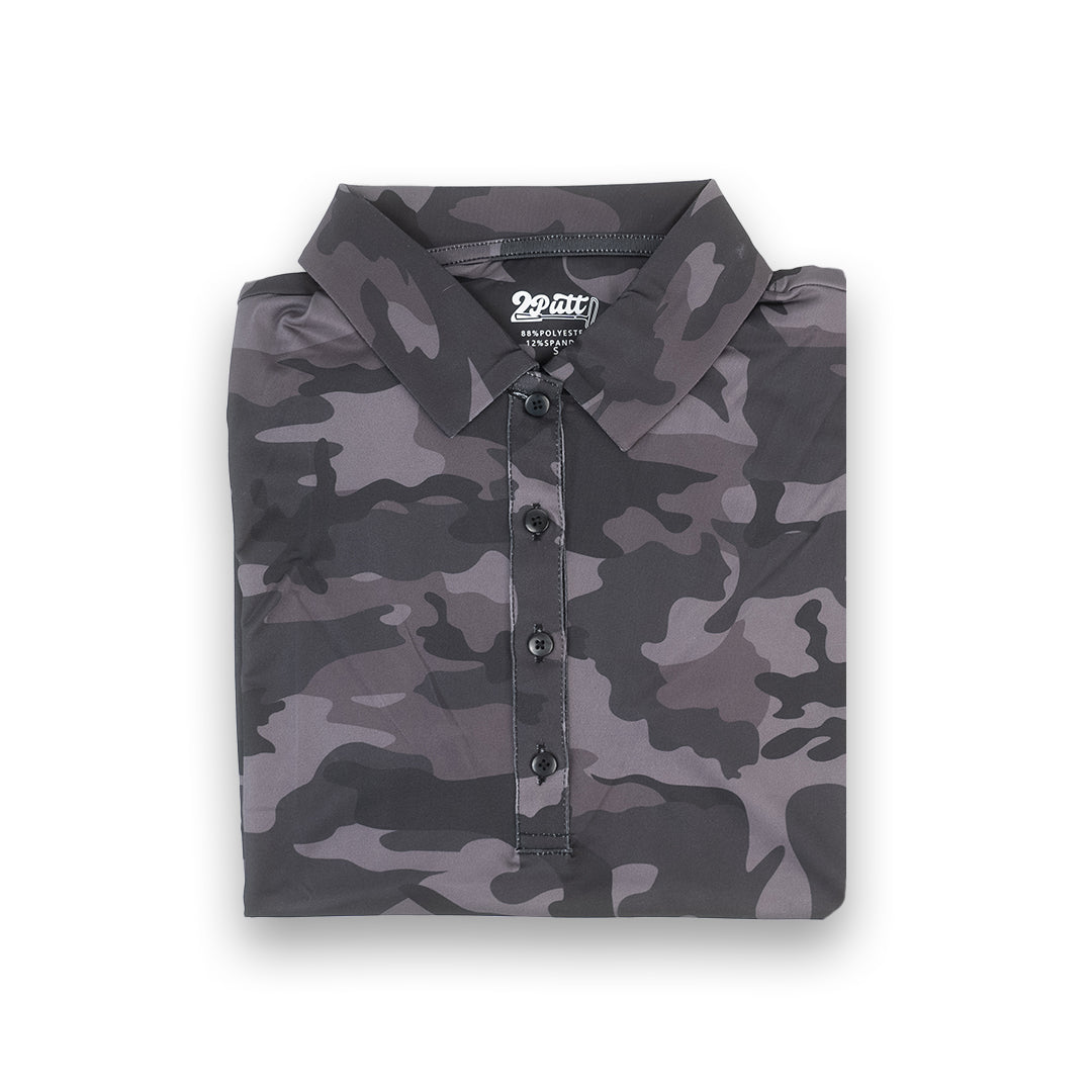 Black Camo Women's Polo (Sleeveless) - WonderingCloth