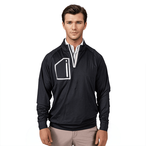 Black Men's Q-Zip - WonderingCloth