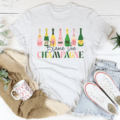Blame The Champagne Tee - WonderingCloth