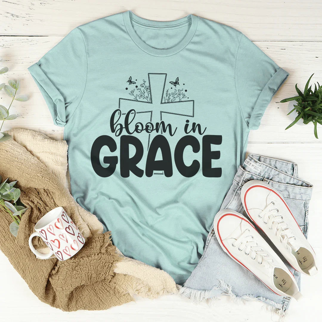 Bloom In Grace Tee - WonderingCloth
