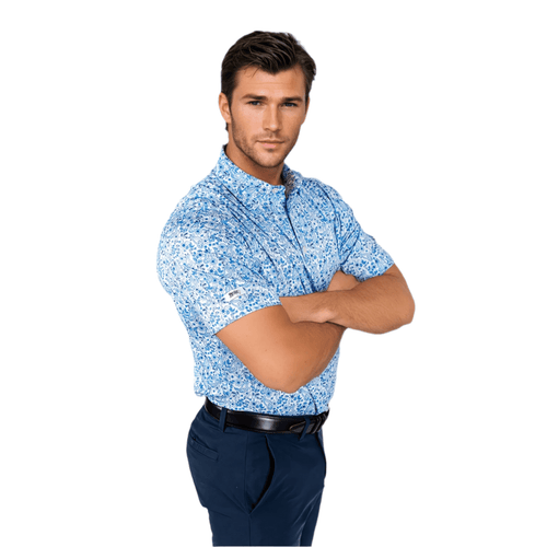 Blue Paisley Men's Polo - WonderingCloth