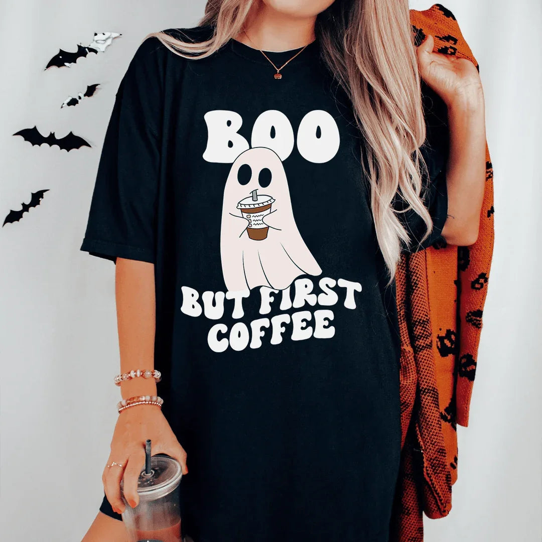 Boo But First Coffee Tee - WonderingCloth