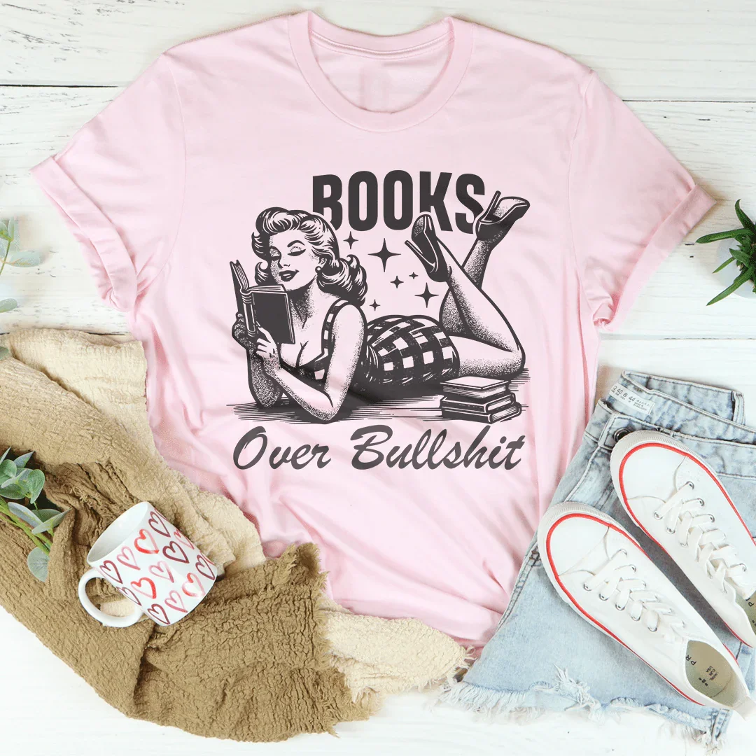 Books Over Bullshit Tee - WonderingCloth