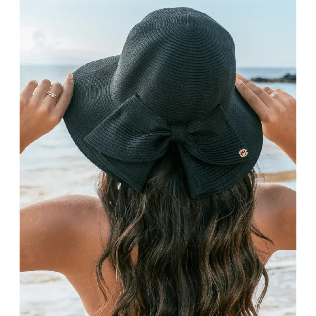 Bow Back Straw Bucket Hat - WonderingCloth