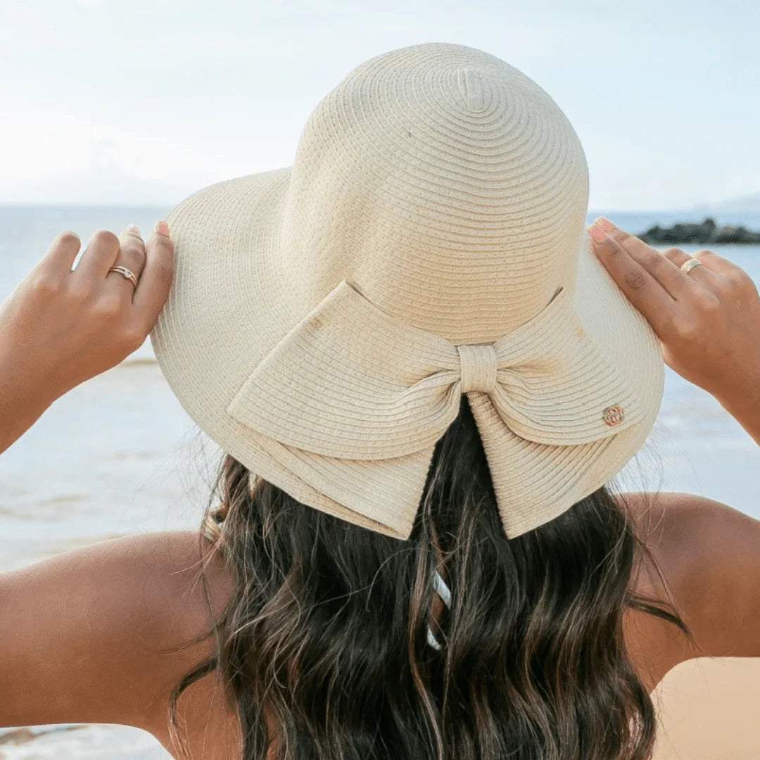 Bow Back Straw Bucket Hat - WonderingCloth