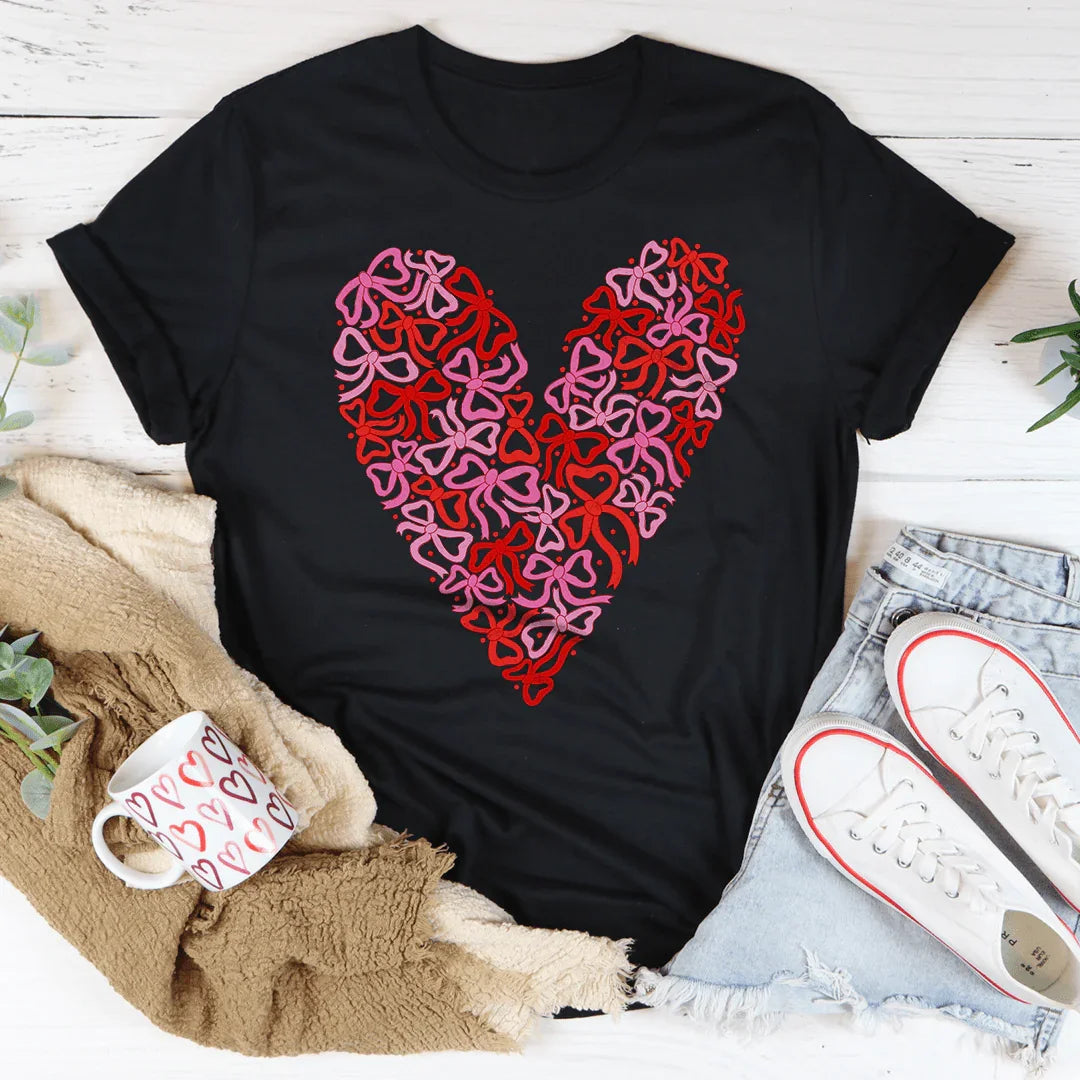 Bow Heart Tee - WonderingCloth