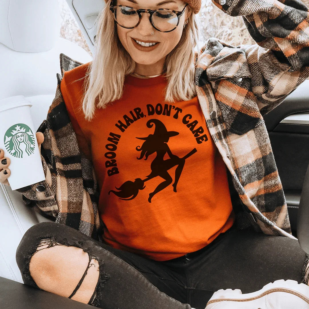 Broom Hair Don't Care Tee - WonderingCloth