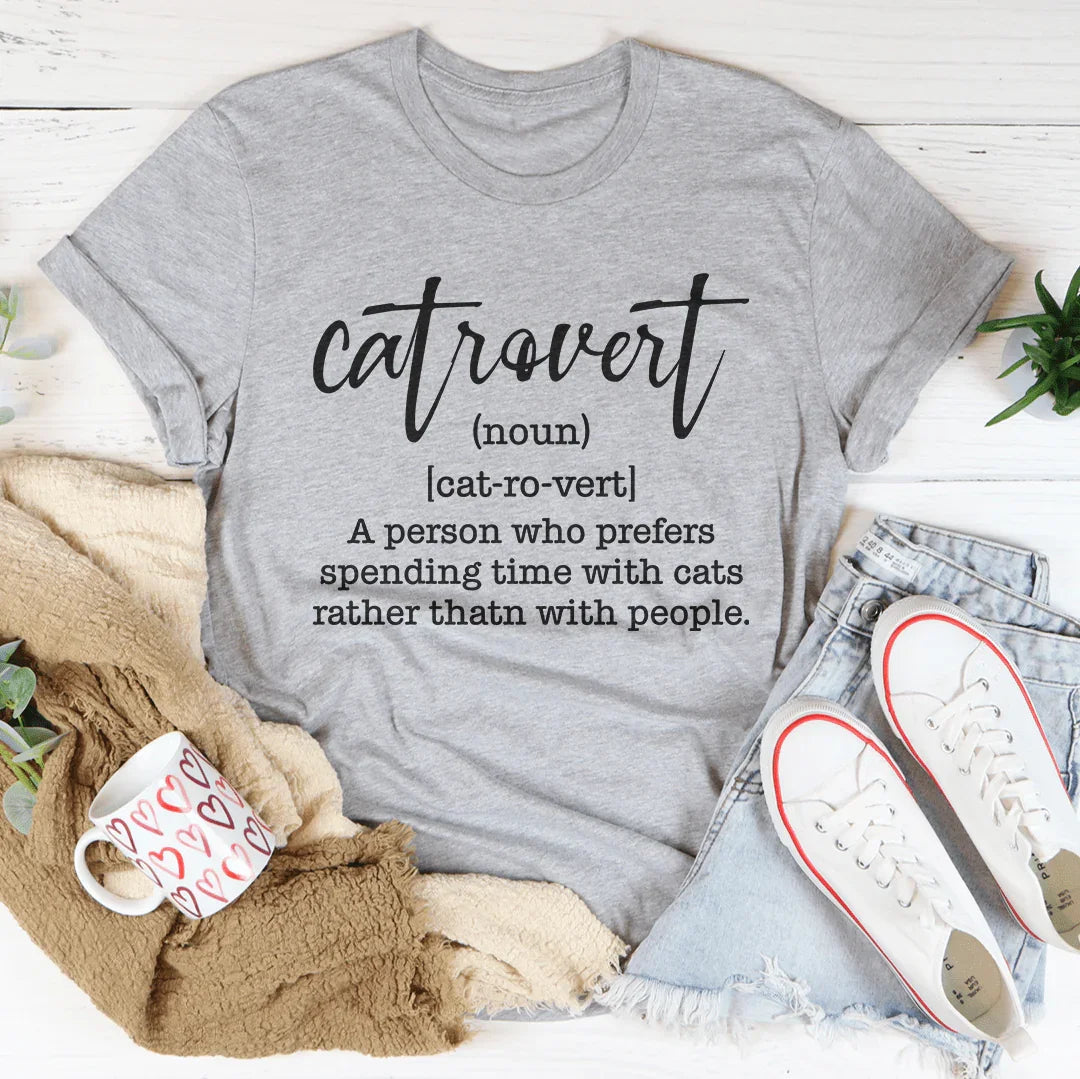 Catrovert A Person Who Prefers Spending Time Tee - WonderingCloth