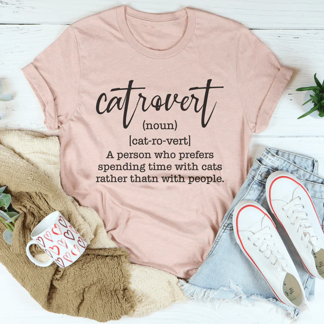 Catrovert A Person Who Prefers Spending Time Tee - WonderingCloth