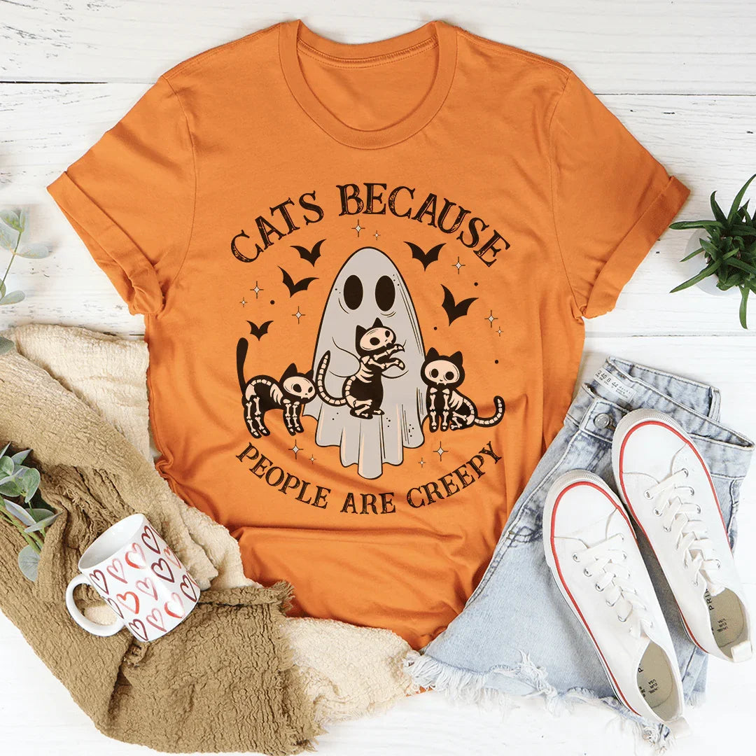 Cats Because People Are Creepy Tee - WonderingCloth