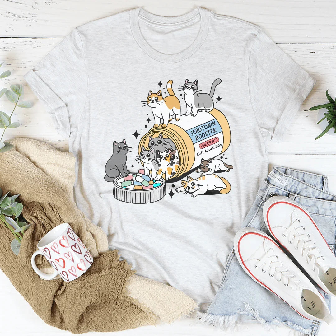 Cats Happy Pills Tee - WonderingCloth