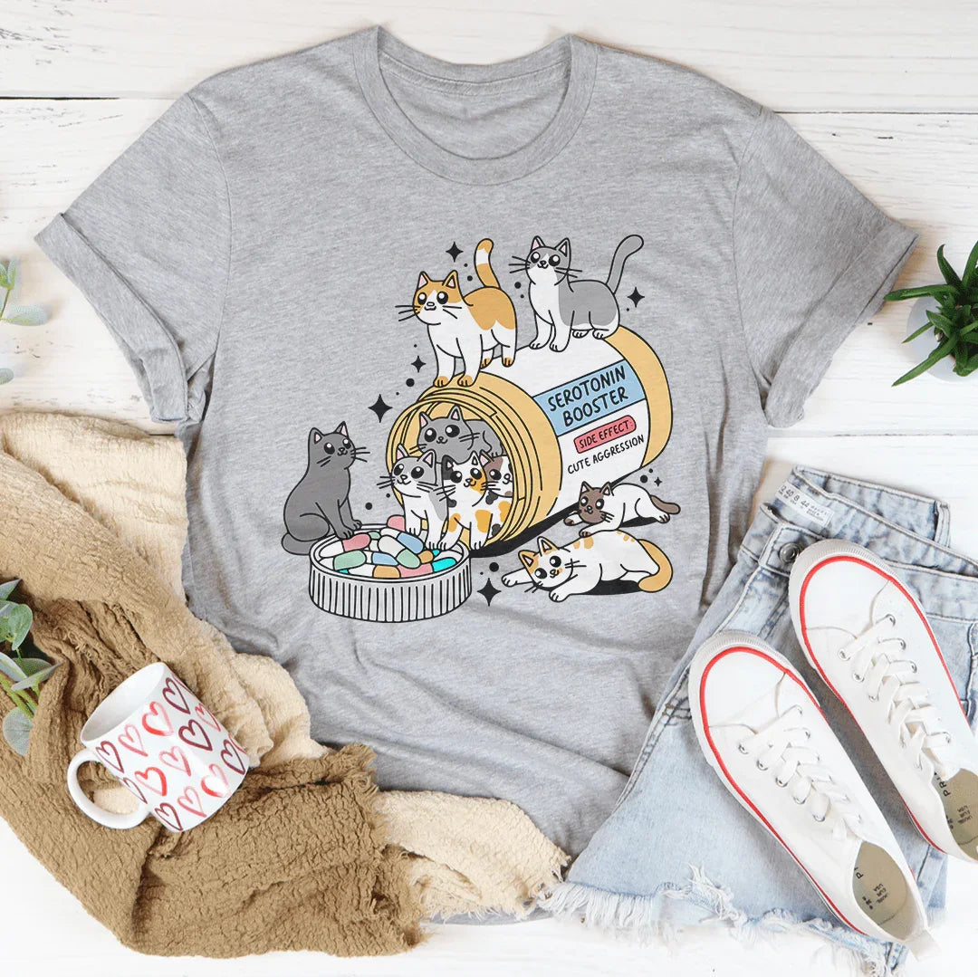 Cats Happy Pills Tee - WonderingCloth