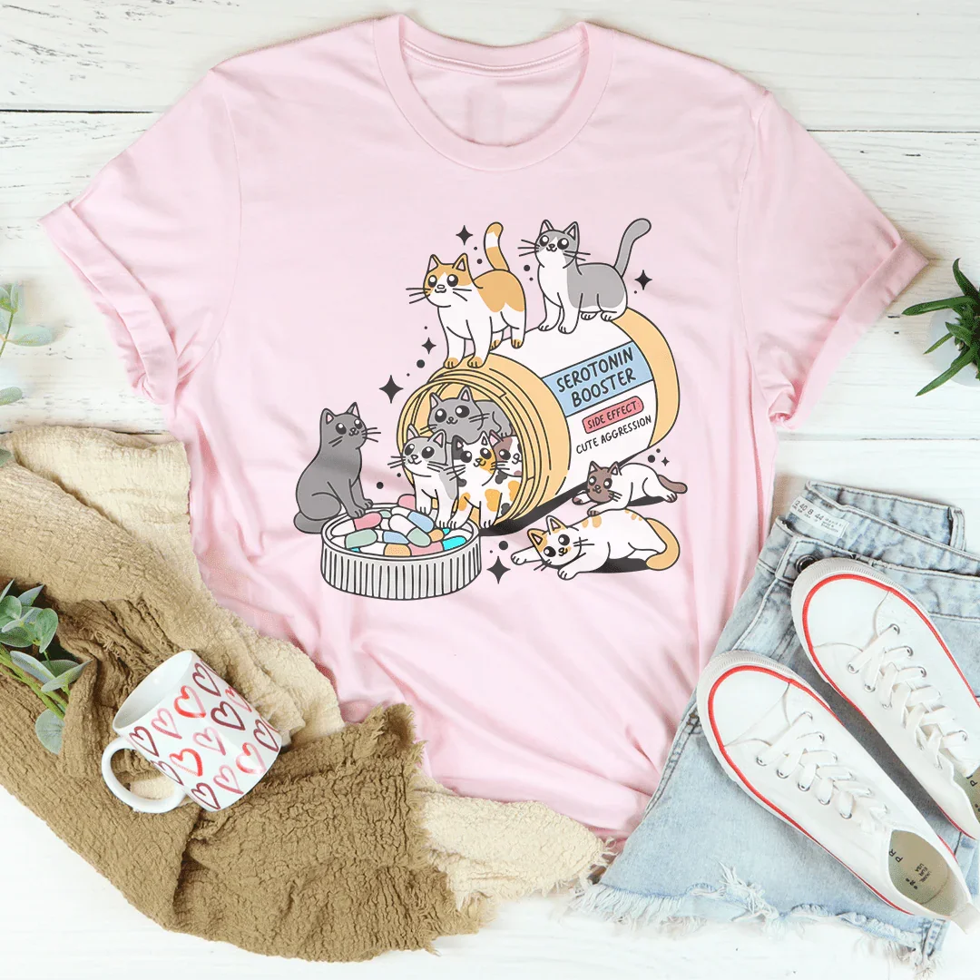 Cats Happy Pills Tee - WonderingCloth